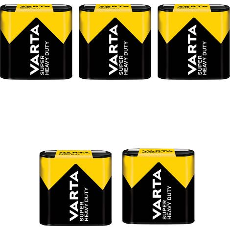 Batería plana de zinc-carbono Varta SHD de 4,5 V para relojes, linternas y juguetes (5 unidades) (1/2)