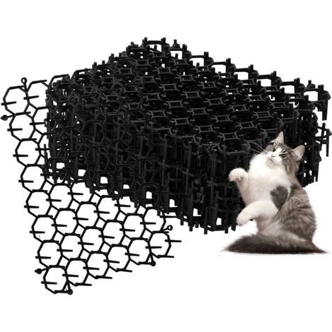 APEX 12 Pcs Tapis Anti-Chat avec Pointes, Tapis Anti Chat Epine Grille Anti Chiens, Tapis Répulsif Chat pour Maison Clôture de Jardin (1/5)