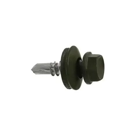 Vis auto-perceuse pour tôle métallique, vert mat RAL 6020, 100pcs, 4,8x20mm