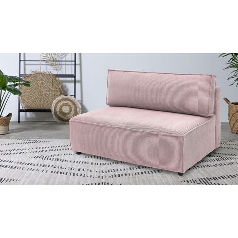 BOBOCHIC - Chauffeuse 2 places sans accoudoir pour canapé modulable NIHAD tissu velours côtelé Violet (1/3)