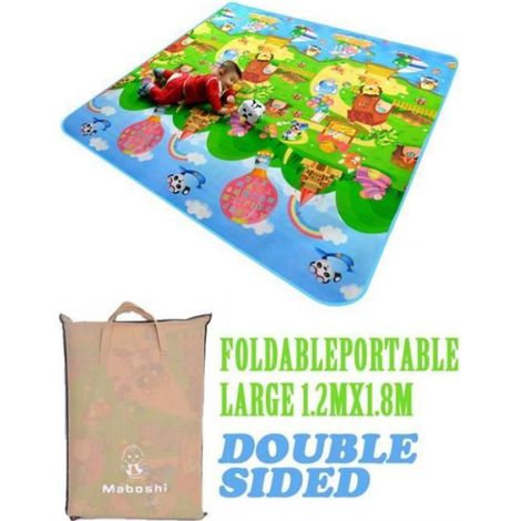 Tapis de sol souple pour bébé, tapis d'éveil et de rampe 200 x 180 cm, épais et sécurisé pour enfant dès la naissance (1/4)