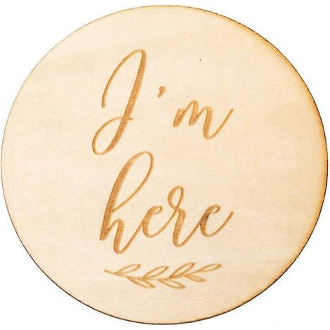 Cartes d'annonce de naissance pour bébé, disque rond imprimé, signes des mois, carte-8- (1/5)