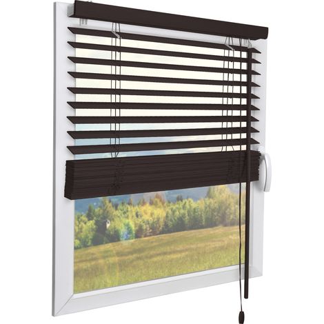 Sol Royal – Store vénitien en bois FSC 60cm – Lamelles 3,5cm – Fixation mur/plafond – Tringle de rotation et cordes pour réglage