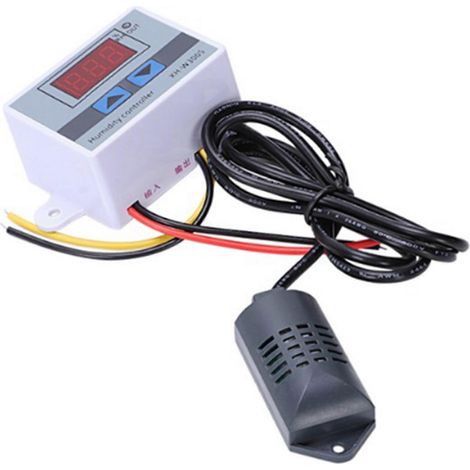 Sonde humidité intégrée, régulateur d'humidité numérique AC 110-220V 10A, contrôleur hygrostat avec capteur, boîtier pour système de ventilation et serre (1/5)