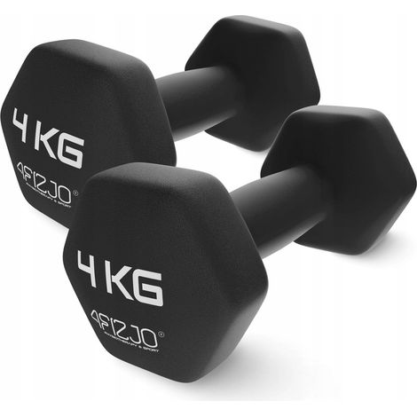 4FIZJO Klassische Hanteln für Übungen, 2 Stück, 4 kg