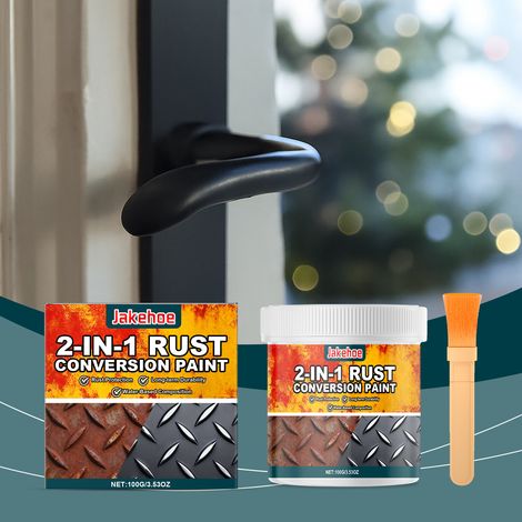 Zwei-in-Eins-Rostentferner für Metall, wasserbasierte Metallreinigung, wasserfest, rostfrei und korrosionsbeständig – 100 g Grundierung  1 + Pinsel  1 -- DTEKGAZ (1/5)