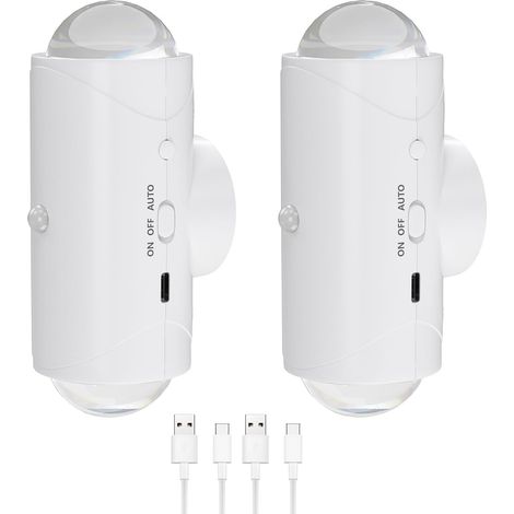 Applique Murale Sans Fil Magnétique avec Détecteur de Mouvement, Rechargeable Type-C, Éclairage Multicolore pour Chambre Salon Couloir Escalier (1/5)