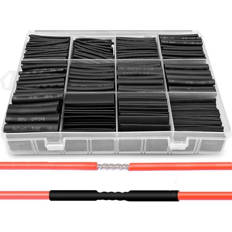 Surtido de fundas termoretractil tubos para reparacion de cables con proteccion aislante de 1 a 13 mm, 900 unidades (1/5)