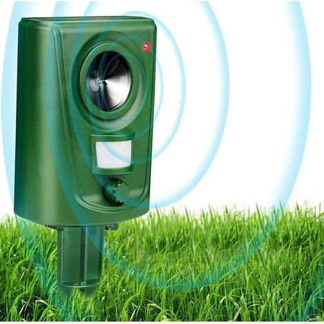 Repelente ultrasónico para zorros y gatos , para jardines, aves, perros, funciona a pilas, impermeable, sensibilidad ajustable, sensor de movimiento (mejorado) (1/5)