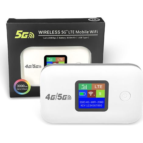 In stock: A8-E New 4G Wireless 3000mAh Router with SIM Card Insertion, Color Screen, MIFI Mobile WiFi Hotspot, Portable – Eurasian Edition, White (1/3)