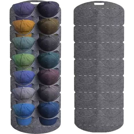 Porte Casquette - Non spcifi - Modle Pliable - 14 Poches - Feutre Doux - Gain de Place PANNEAU DE RANGEMENT PORTE-MANTEAU