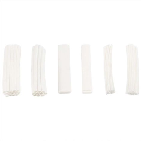 100 gaines thermorétractables, couleur : blanc (1/5)