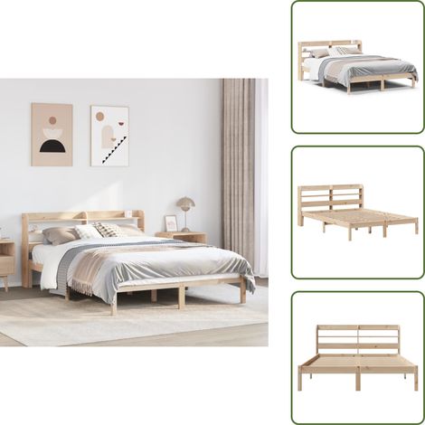 vidaXL Massivholzbett ohne Matratze 150x200 cm Kiefernholz