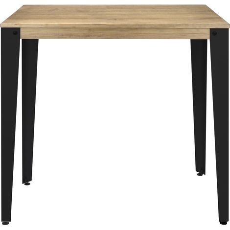 Mesa Lunds Alta 70x70x110cm Negra en madera maciza de pino acabado vintage estilo Industrial Box Furniture