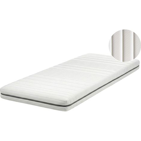 Materasso singolo 90 x 200 cm UE con imbottitura in schiuma e rivestimento sfoderabile in poliestere con cerniera, bianco Enchant (1/5)