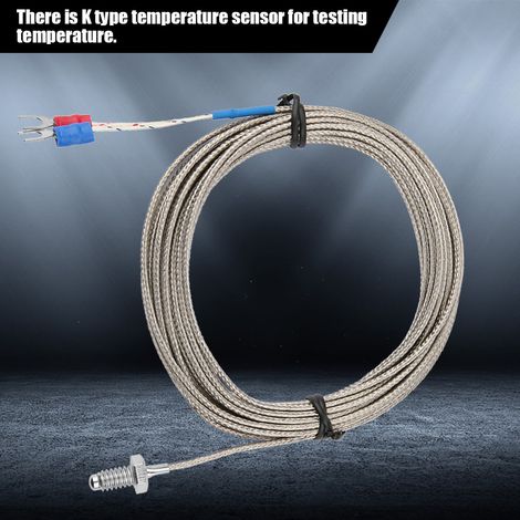 Sonde de mesure de température à filetage M6 BSW, câble thermocouple de type K, longueur 4 m (1/5)