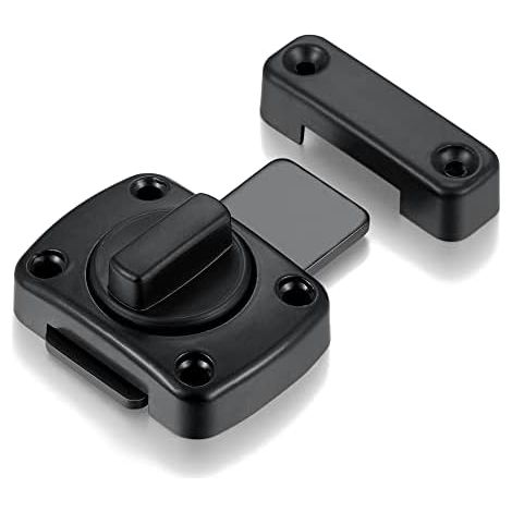 Lot de 2 verrous de sécurité à pêne pivotant 43 x 42 x 13 mm pour portes, portes pour animaux, meubles, fenêtres, salle de bain, protection contre les fourmis (1/5)