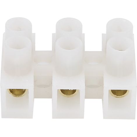 Lot de 50 borniers ignifugés traversants 10 A, 3 entrées, 3 sorties, pour applications industrielles. (1/5)