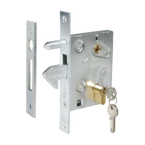 SERRATURA CANCELLO INFILARE A GANCIO C001 WORKIT - B.Q ZINC F.MM 25 C.SAGOM M1+Q8 E.MM 60