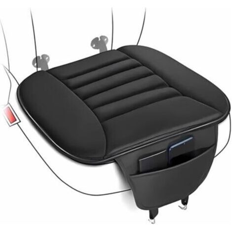 Coussin de siège de voiture noir, coussin de siège de conducteur, rehausseur de voiture, coussin de siège confortable, coussin de siège intérieur (1/4)
