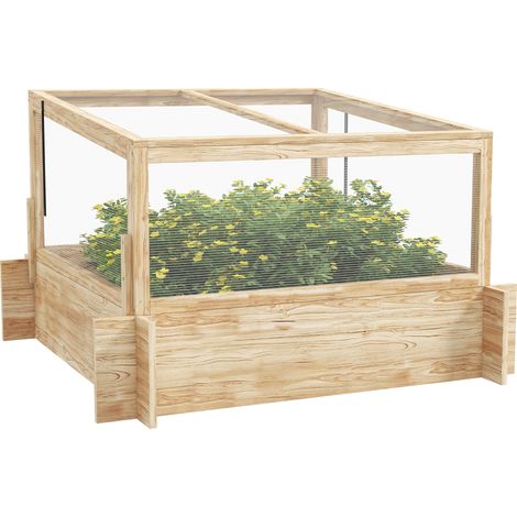2-in-1 Wooden Planter Box for Gardening-Stylish & Durable Design for Indoor and Outdoor Use