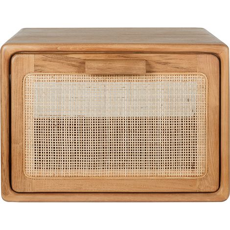 Mobile da bagno sospeso in legno di teak massello e cannettato in rattan L50 cm BALIA (1/5)