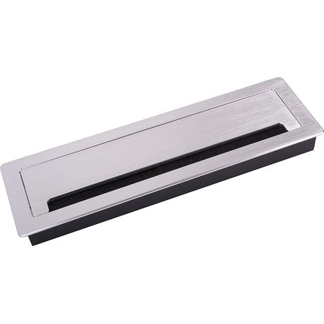 Kabeldurchführung mit Stoßdämpfer, 300 x 90 x 28 mm, gebürstetes Aluminium SANS MARQUE