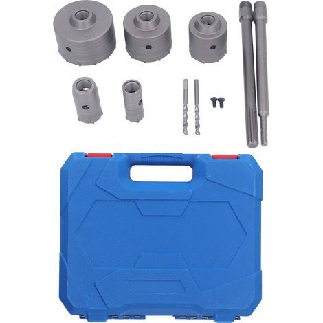 Kit di 9 seghe a tazza per calcestruzzo da 30 a 100 mm per cemento, pietra, mattoni e muri (1/5)