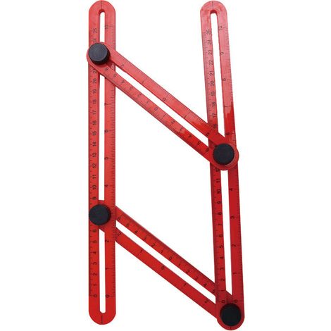 Goods Gabarit d'angle 2X - Multi-Angle - règle multifonctionnelle à 6 côtés - Outil de Mesure d'angle - Plage de Mesure (1/3)