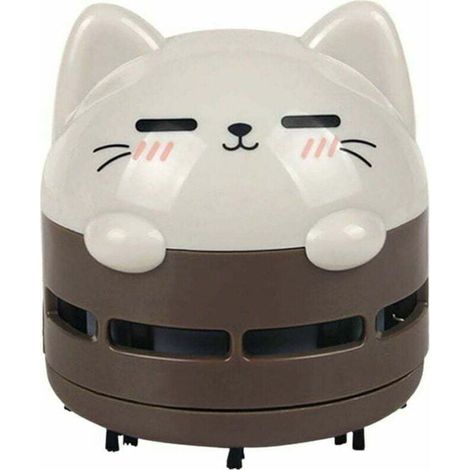 Mini aspirateur de bureau, mini aspirateur à miettes, aspirateur sans fil à faible bruit et économie d'énergie USB rechargeable pour le nettoyage des miettes, Brown (1/5)