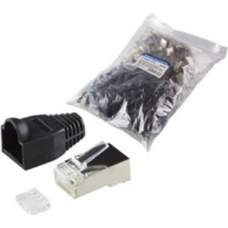 Connectique RJ45 CAT 6, blindé LogiLink MP0022 RJ45 mâle, droit Pôle: 8P8C noir 100 pc(s) Q042681