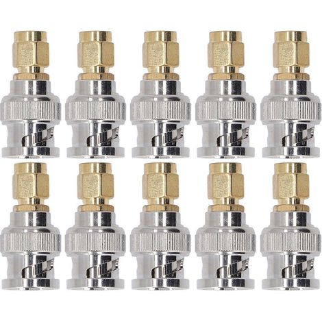 10 adaptateurs SMA vers BNC, fiches de conversion de câble coaxial RF de remplacement