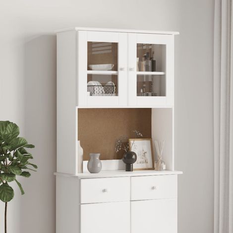 Armario superior de tocador ALTA madera pino blanco 77x30x92cm vidaXL (1/5)