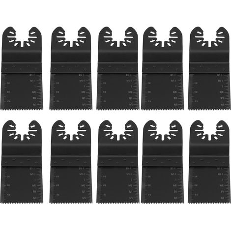 GARRYFIZH Lot de 10 lames de scie oscillantes en acier à haute teneur en carbone, lames multi-outils, 214 g, pour le travail du bois, le métal tendre et le plastique.