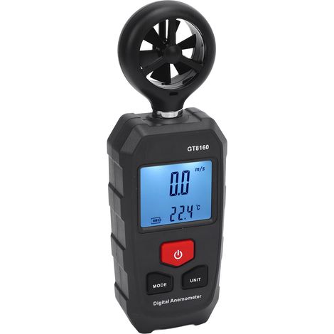 Anémomètre numérique haute précision à 6 unités, écran LCD rétroéclairé, mesure la vitesse du vent, la température et le refroidissement pour une utilisation extérieure. (1/5)