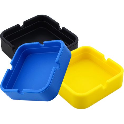 Cendrier carré créatif en gel de silice, résistant aux chutes et aux hautes températures (1/5)