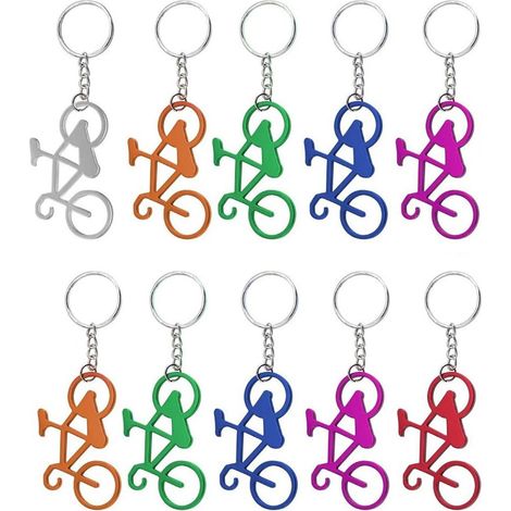 Lot de 10 décapsuleurs en alliage de zinc pour vélo, porte-clés pour fête, mariage, bar, couleur aléatoire