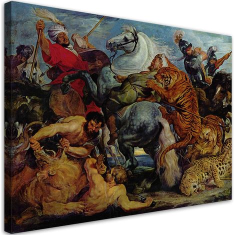 Tableau sur toile La chasse au tigre - P. P. Rubens 90x60 (1/5)