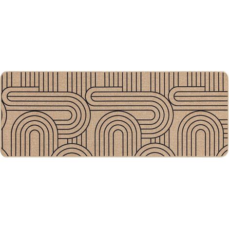 Tapis Déco Imprimé "Modul" 45x120cm Naturel & Noir (1/4)