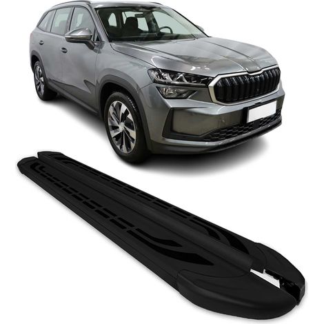 Marchepieds latéraux pédale pour Skoda Kodiaq II 2024-2026 Alu Noir 2Pcs (1/5)
