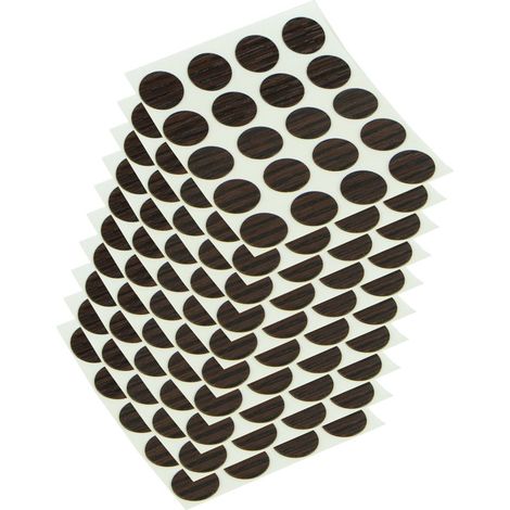Emuca - Tappo coprivite adesivo, Ø13mm, Wengué, Confezione di 200 pezzi (1/4)