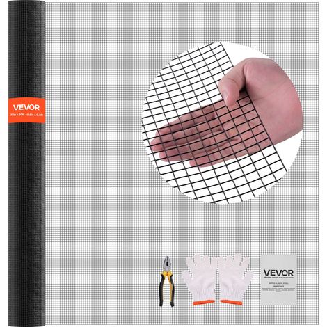 Grillage Métallique Noir Maille 1,27 cm Rouleau Grillage à Poule Clôture Soudé Fil en Fer Galvanisé Revêtement Vinyle PVC 183 cm x 15,2 m Calibre 19 pour Jardin Enclos Poulaillers Cage Animaux (1/5)