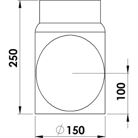 Rauchrohr 150 mm ø, 250 mm mit Reinigungstür