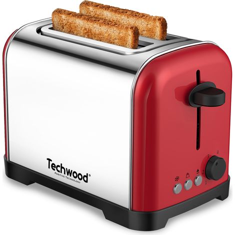 Techwood TGPI-2015 Grille Pain Inox Coloris Rouge