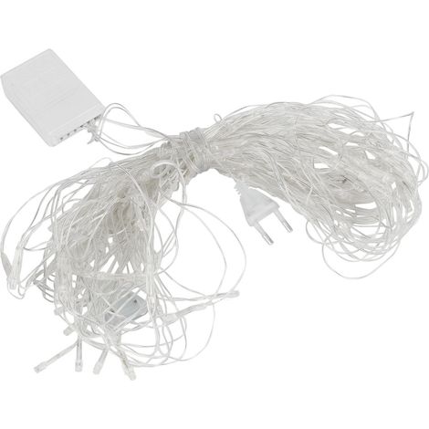 Guirlande lumineuse décorative de Noël, 8 fonctions, 250 V, 1,5 m x 1,5 m, conforme aux normes européennes, avec filet de protection. (1/5)