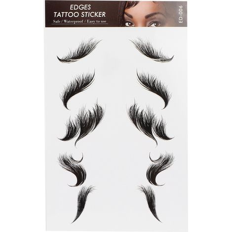 Bordure capillaire waterproof ED-06, tatouage temporaire pour coiffure femme, sticker imitation racine adhésif, résistant à l'eau, ligne de cheveux naturelle. (1/5)