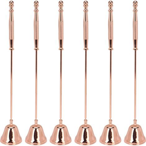 Couvercle d'extincteur de bougie rotatif en forme de cloche, or Rose, avec poignée ergonomique, pour la maison, 6 pièces (1/5)