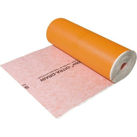 Schlüter-Systems Kg Deutschland – Natte de drainage DITRA-DRAIN 8 – 12,5m² – Polyéthylène – Pour terrasses et balcons – Découplage et drainage passif