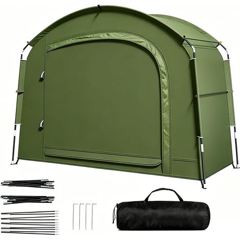 Abri Velo Extérieur 200x165x80cm,Tente de Stockage Imperméable Anti-UV,Garage Velo Portable pour 2 à 3 Vélos Jardin et l'extérieur (1/5)
