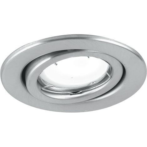 Kit 3 incassi MATRIX orientabili in metallo nichel con lampadine LED GU incluse 6W 3000K (luce calda) x8,5 cm..